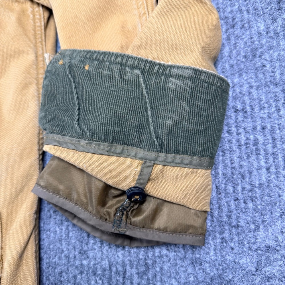 Vintage L.L.Bean Barn Coat Mens Tan Canvas PrimaLoft Lined Corduroy Collar - Picture 12 of 16